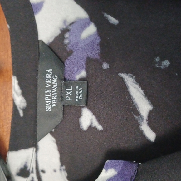 Simply Vera Structured Blouse, PXL, Black, white & purple - Picture 3 of 3